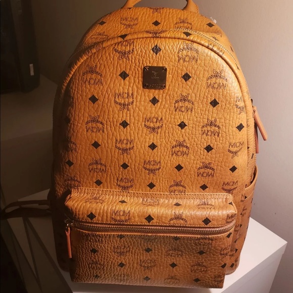 MCM Handbags - MCM Classic Stark Backpack Tan Monogram